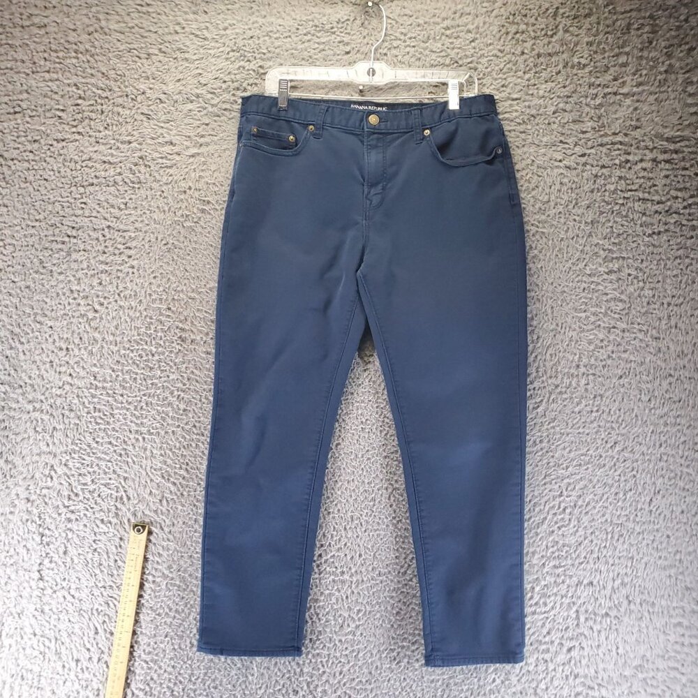 Banana Republic Jeans Mens 34x30 Navy Blue Travel Jean Athletic Fit Stretch